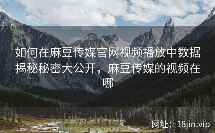 如何在麻豆传媒官网视频播放中数据揭秘秘密大公开，麻豆传媒的视频在哪