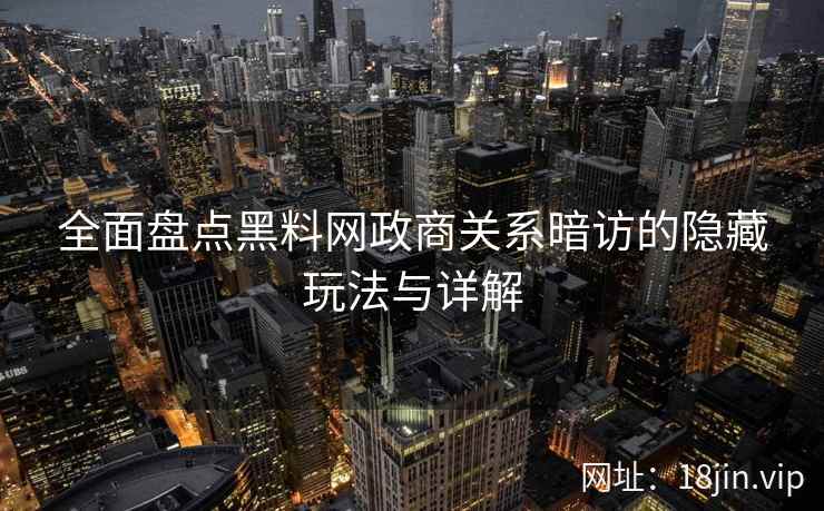 全面盘点黑料网政商关系暗访的隐藏玩法与详解