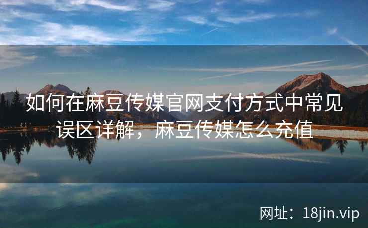 如何在麻豆传媒官网支付方式中常见误区详解，麻豆传媒怎么充值