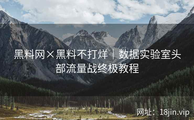 黑料网×黑料不打烊｜数据实验室头部流量战终极教程